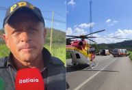 Carro da TV Band envolvido em acidente na BR-381 invadiu a contramão, diz agente da PRF