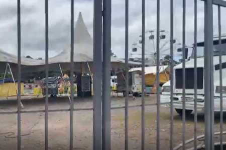 Reportagem da Itatiaia esteve no local e viu trabalhadores atuando na desmontagem da estrutura