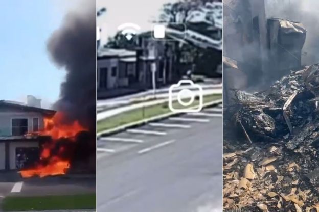 Imagens mostram destruição em restaurante após queda de avião com mortos no RS; veja
