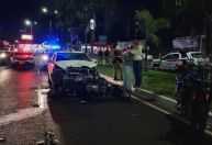 Vídeo: motorista se distrai ao celular e atropela três policiais em Uberlândia