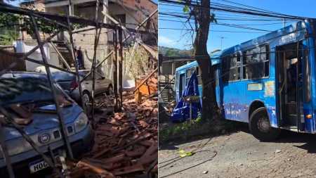 'Por pouco não morri', diz morador que teve casa invadida por ônibus em BH; vídeo