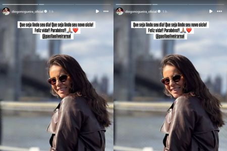 Publicação de Diogo Nogueira parabenizando Paolla Oliveira • Reprodução | Redes Sociais
