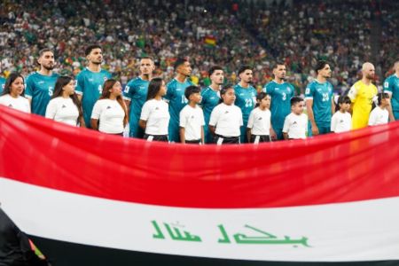Seleção Iraquiana antes do jogo contra a Bolívia