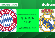Bayern de Munique x Real Madrid: assista, ao vivo, à transmissão da Itatiaia