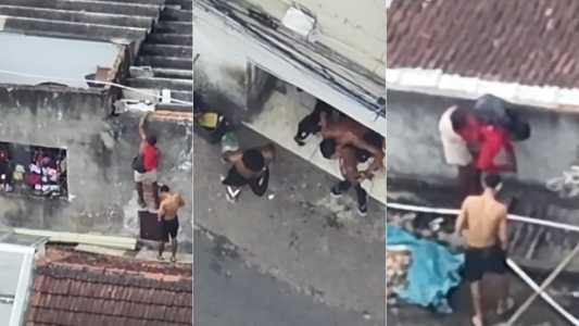 Vídeo mostra fuga por telhados antes de prisão de traficantes do CV no Rio