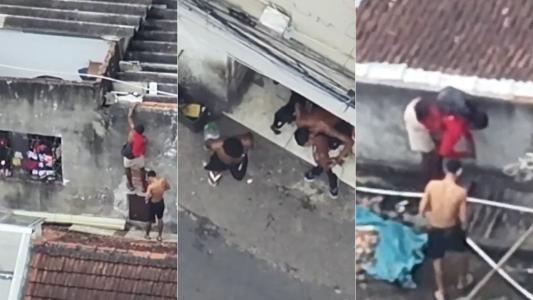 Vídeo mostra fuga por telhados antes de prisão de traficantes do CV no Rio