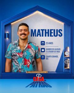 Matheus, participante da Casa do Patrão • Divulgação