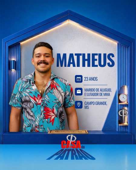 Matheus, participante da Casa do Patrão • Divulgação