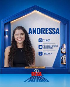 Andressa, de 22 anos, é estudante de enfermagem • Divulgação / Casa do Patrão / Record