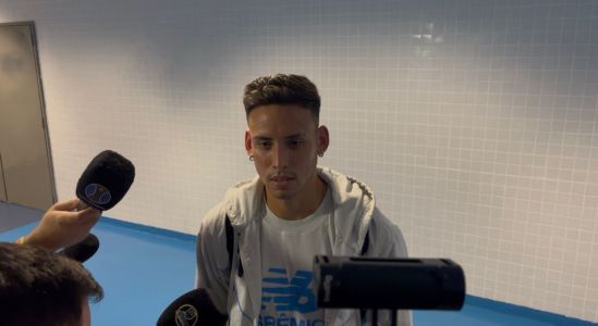 Erick Noriega na zona mista da Arena do Grêmio