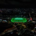 Arena Castelão ganha nova 'cara' para anunciar chegada de grande evento do futebol