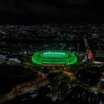 Arena Castelão ganha nova 'cara' para anunciar chegada de grande evento do futebol