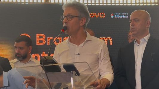 Romeu Zema em evento de lançamento de propostas em São Paulo