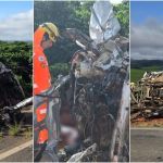 Batida de frente entre caminhão e carro mata motorista no Sul de Minas