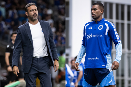 Artur Jorge e Walace, técnico e jogador do Cruzeiro, respectivamente