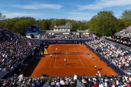 Quadra do ATP 500 de Munique durante jogo em 2026