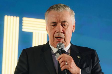 Carlo Ancelotti durante evento da CBF