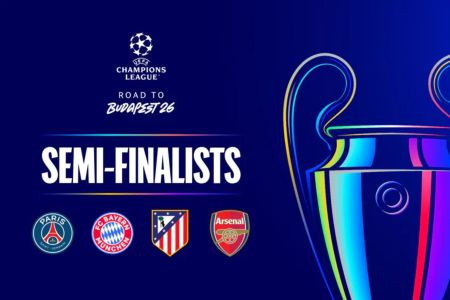 Os quatro clubes semifinalistas da Champions 25/26