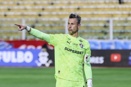 Fábio no seu jogo histórico na Libertadores