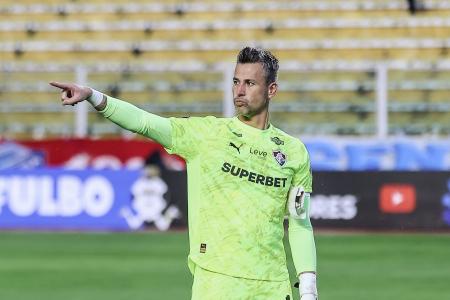 Fábio no seu jogo histórico na Libertadores