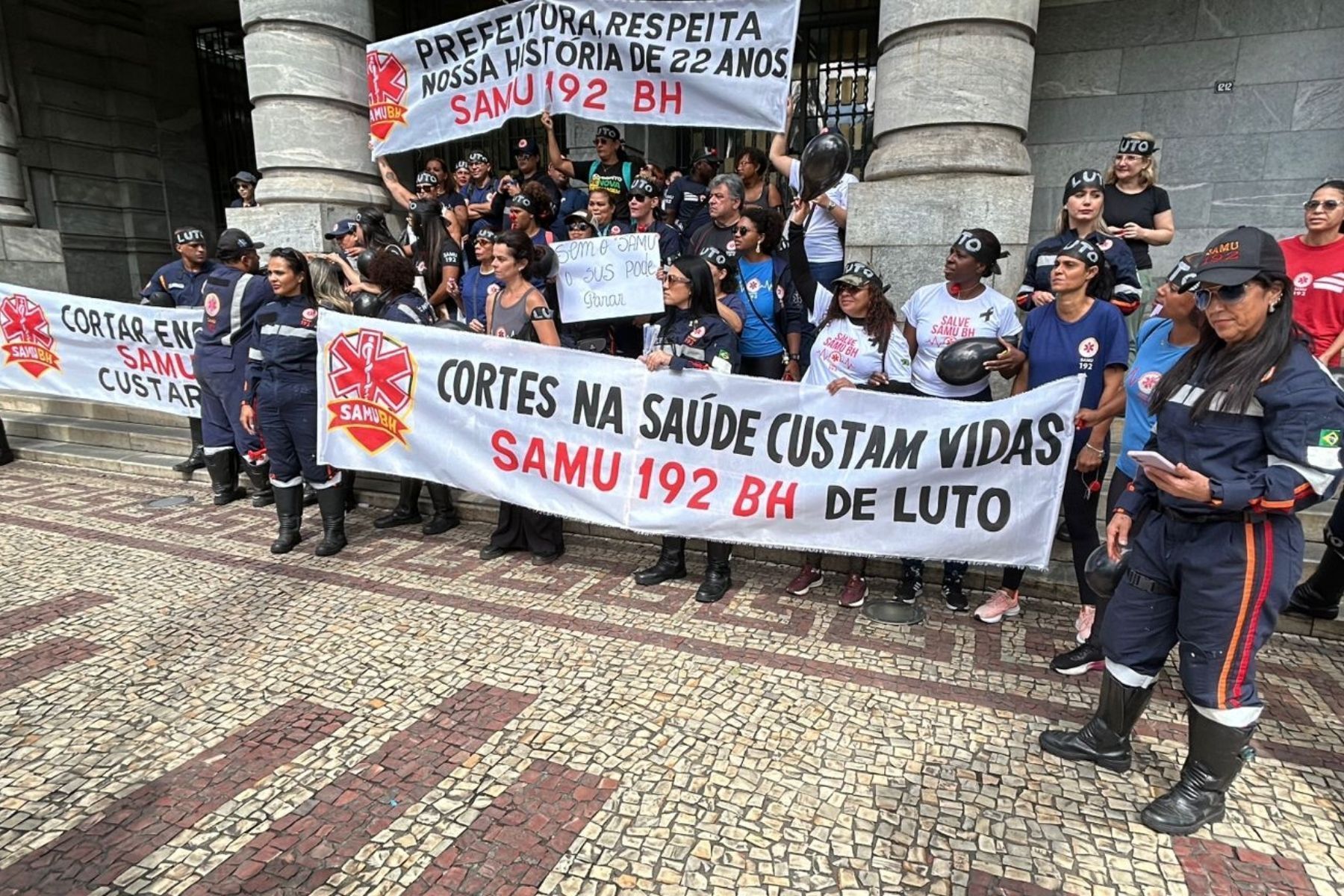 Servidores do SAMU fazem novo protesto nesta quarta (22) contra fim de contratos temporários