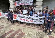 Servidores do SAMU fazem novo protesto nesta quarta (22) contra fim de contratos temporários