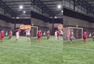 Ídolo do Atlético, Léo Silva impressiona com gol em pelada de ex-jogadores