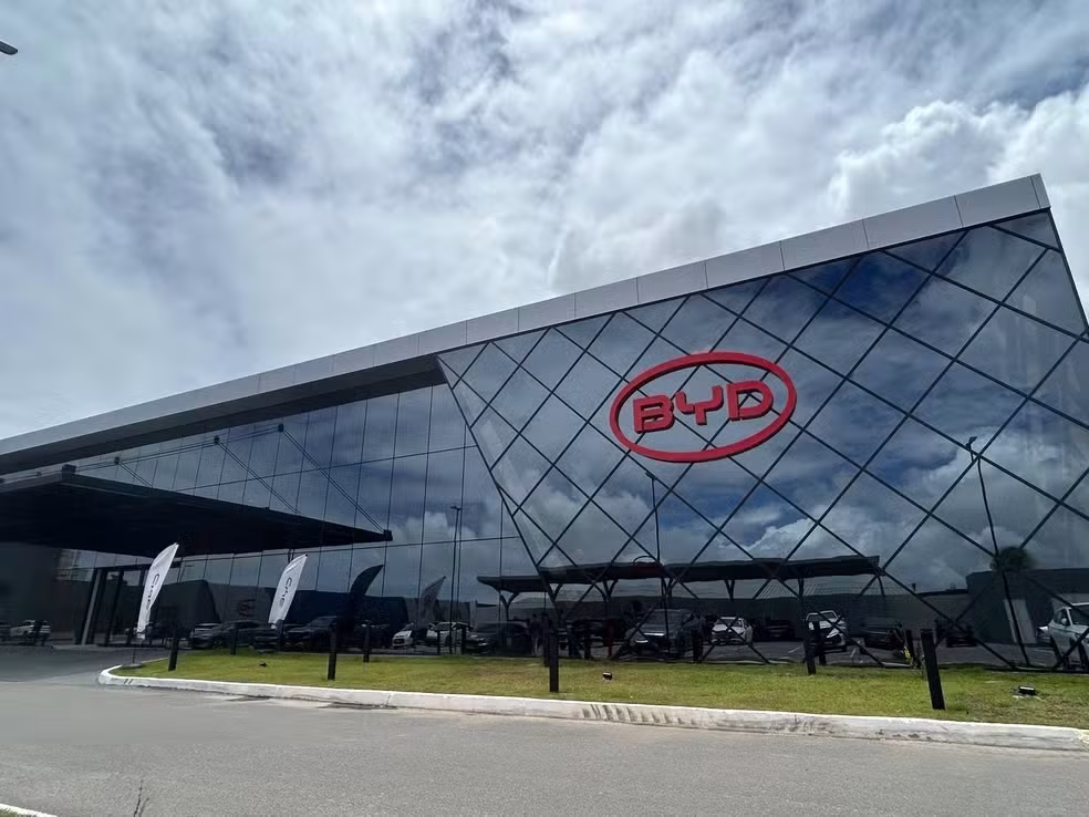Fábrica da BYD em Camaçari, na Região Metropolitana de Salvador, inaugurada em 2025 • Malu Vieira/ g1 BA