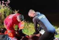 Homem é resgatado após afogamento em lagoa de Piranguinho