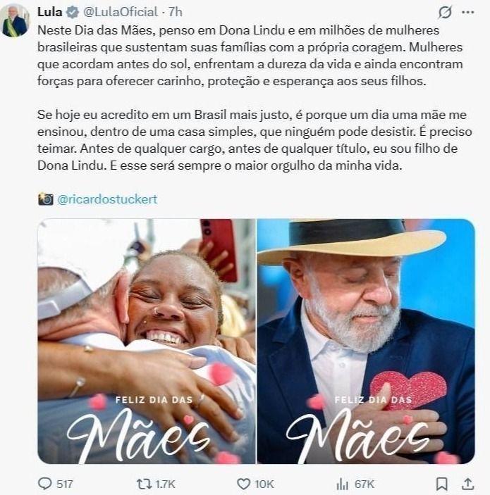 Políticos usam o Dia das Mães para homenagens nas redes e acenos ao eleitorado feminino