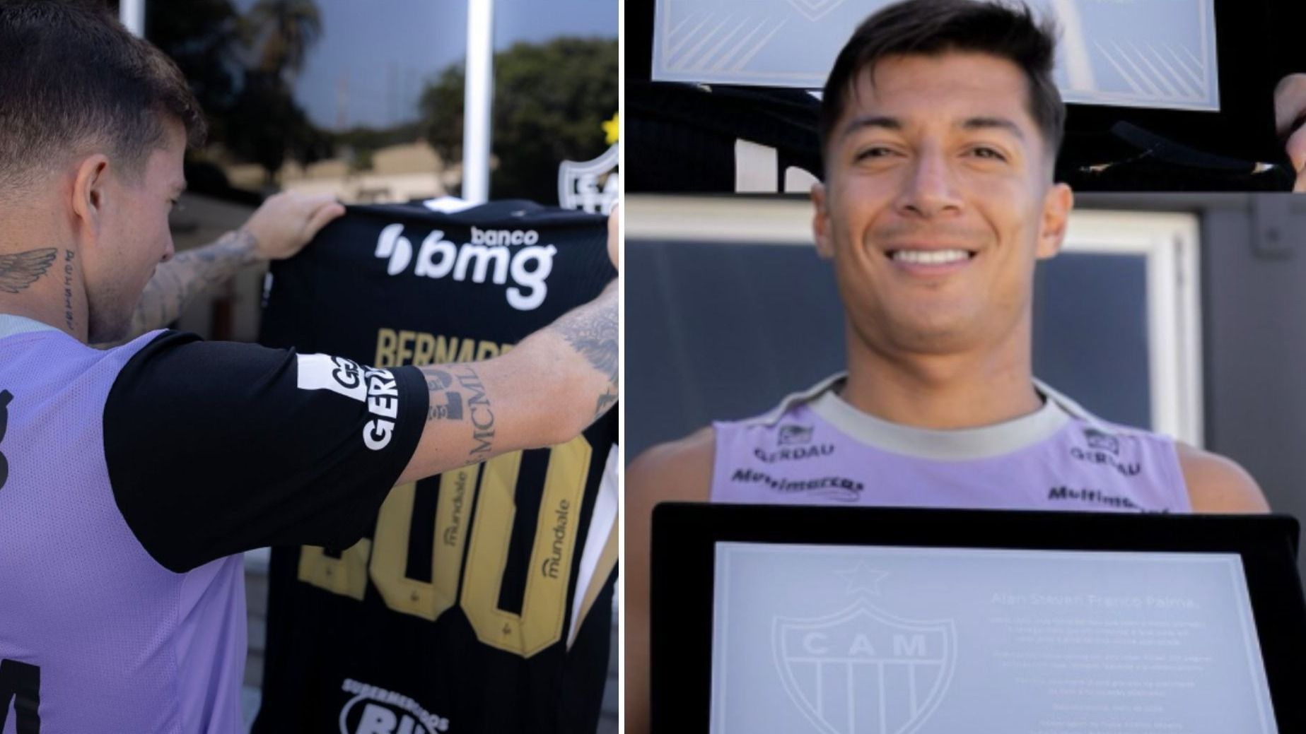 Atlético homenageia Bernard e Franco por marca expressiva; veja detalhes