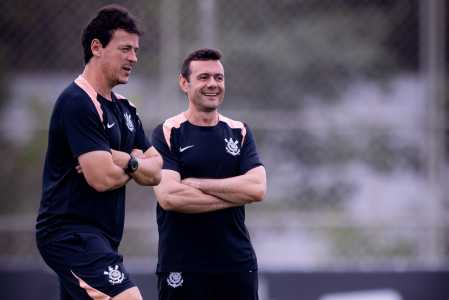 Fernando Diniz e Luiz Fernando Barros no CT Joaquim Grava