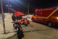 Acidente entre carro e moto deixa jovem ferido perto do Marcão