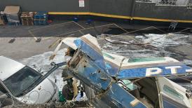 Imagens mostram destroços do avião em prédio de BH