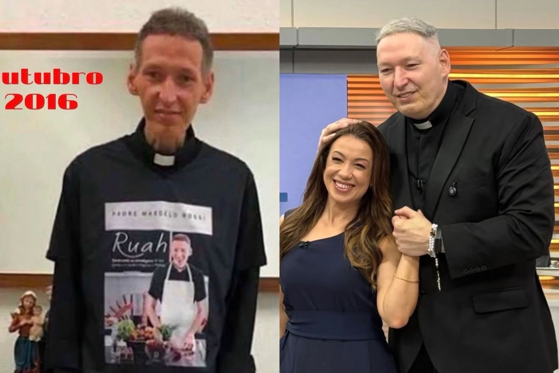 Padre Marcelo Rossi chama atenção ao mostrar antes e depois de transformação