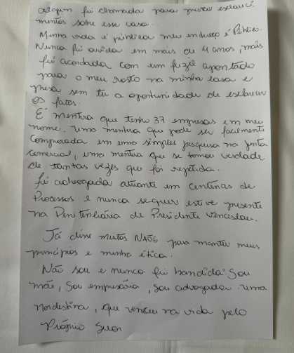 Deolane Bezerra escreve carta na prisão