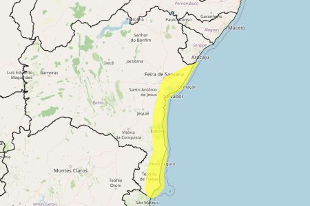 Chuvas intensas: veja lista das 121 cidades da BA sob alerta nesta quarta (6) • Reprodução/ Inmet