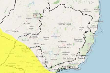 Onda de frio em MG: veja lista das dez cidades sob alerta neste domingo (10) • Reprodução/ Inmet