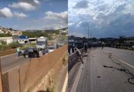 Engavetamento fecha pista do Anel Rodoviário no Betânia, em BH