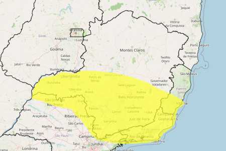 Tempestade e granizo em MG: veja lista das 594 cidades sob alerta nesta quarta (20) • Reprodução/ Inmet
