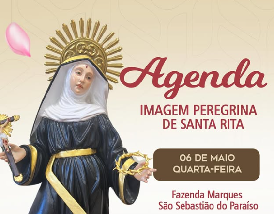 Imagem peregrina de Santa Rita inicia visitas nesta quarta-feira