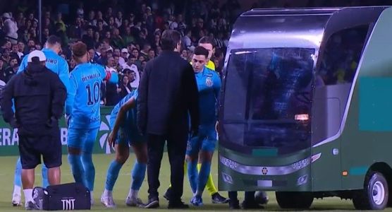 João Schmidt antes de sair do jogo do Santos com o Coritiba
