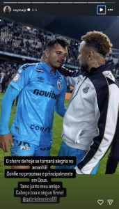 Neymar manda recado a Gabriel Menino • Reprodução/Instagram Neymar