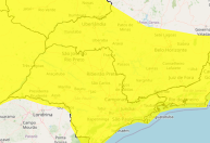 Inmet renova alerta amarelo para tempestades no Sul de Minas