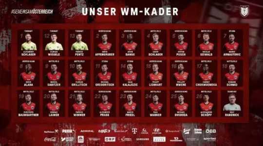 Convocados para defender a Áustria na Copa do Mundo • Divulgação / Federação Austríaca de Futebol