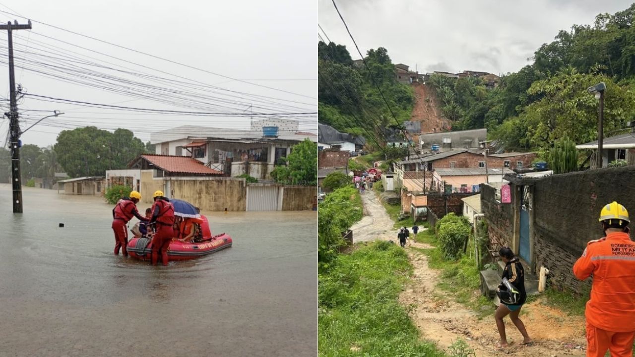Chuvas fortes em Pernambuco deixam mortos e milhares de desabrigados