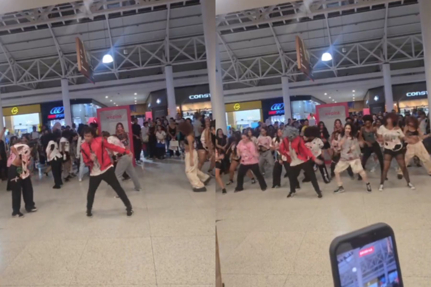 Em BH, dançarinos fazem flash mob de ‘Thriller’ em shopping