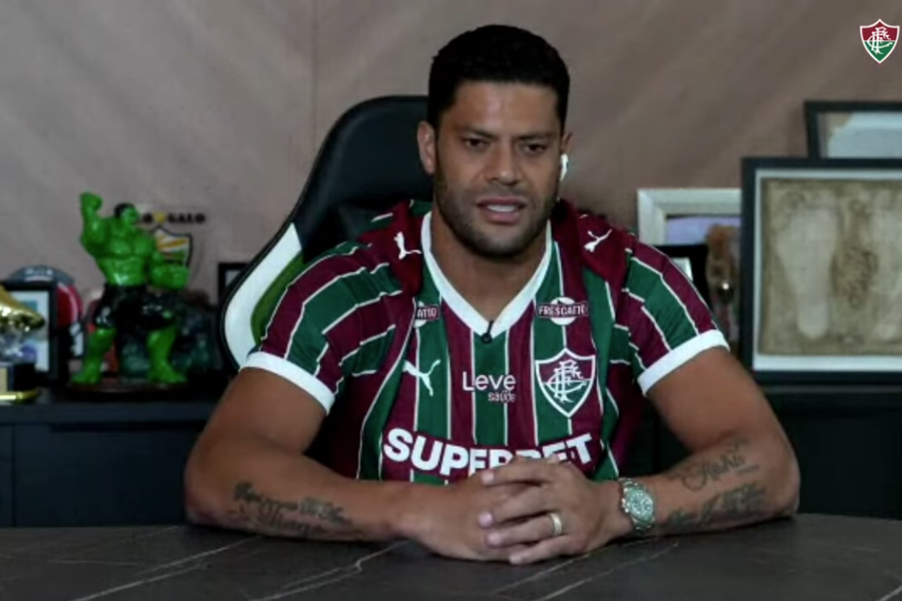 Veja o que Hulk disse sobre o Atlético em primeira aparição como jogador do Fluminense