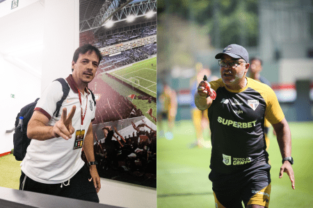 Fernando Diniz, técnico do Corinthians, Roger Machado, técnico do São Paulo