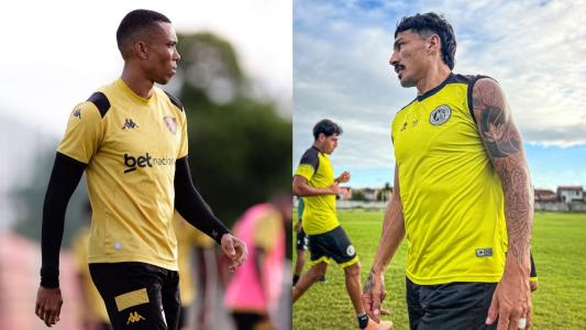 Madson, do Sport, e Richard Franco, do ASA, durante treino das equipes